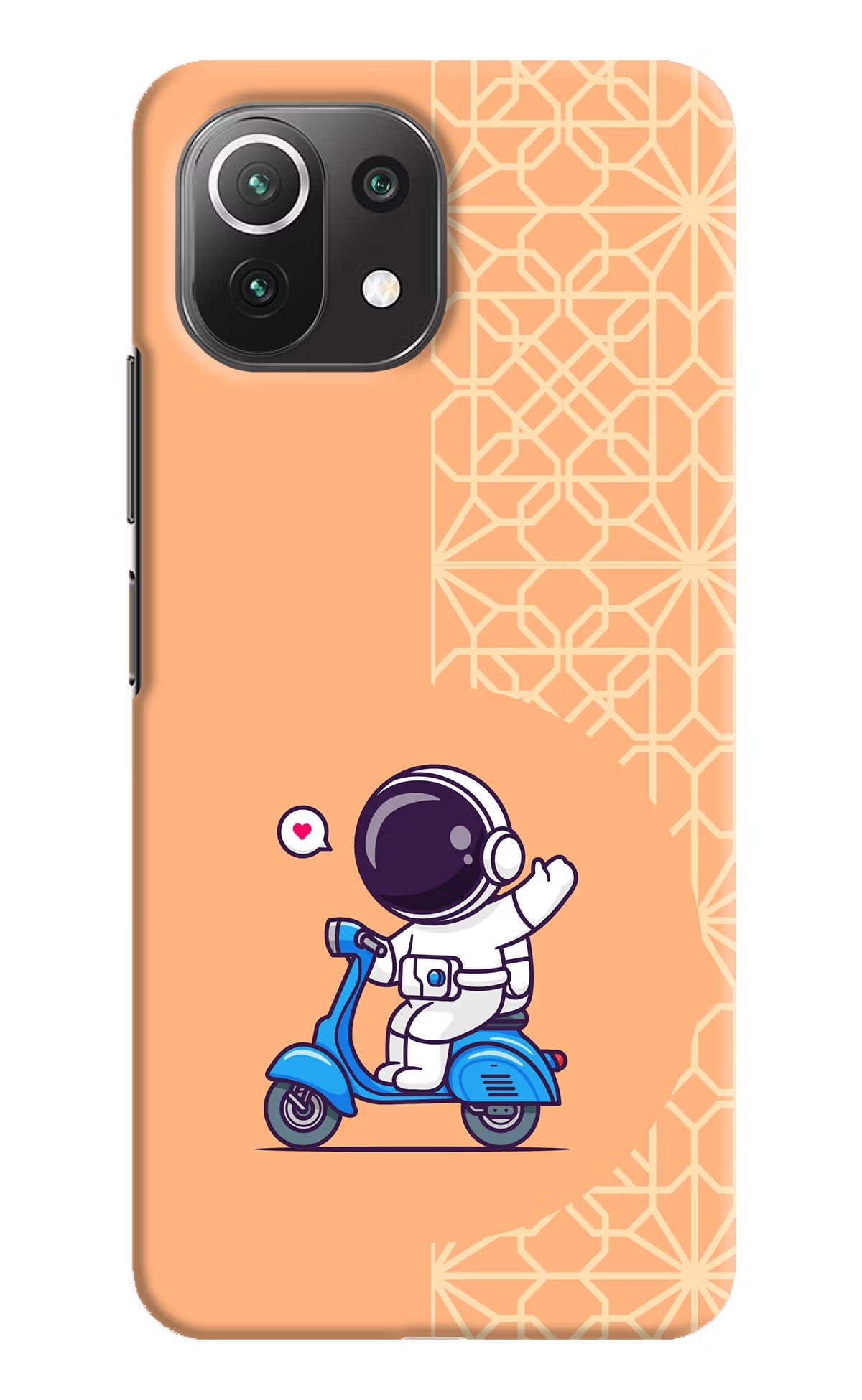 Cute Astronaut Riding Mi 11 Lite Hard Case Back Cover by Casekaro
