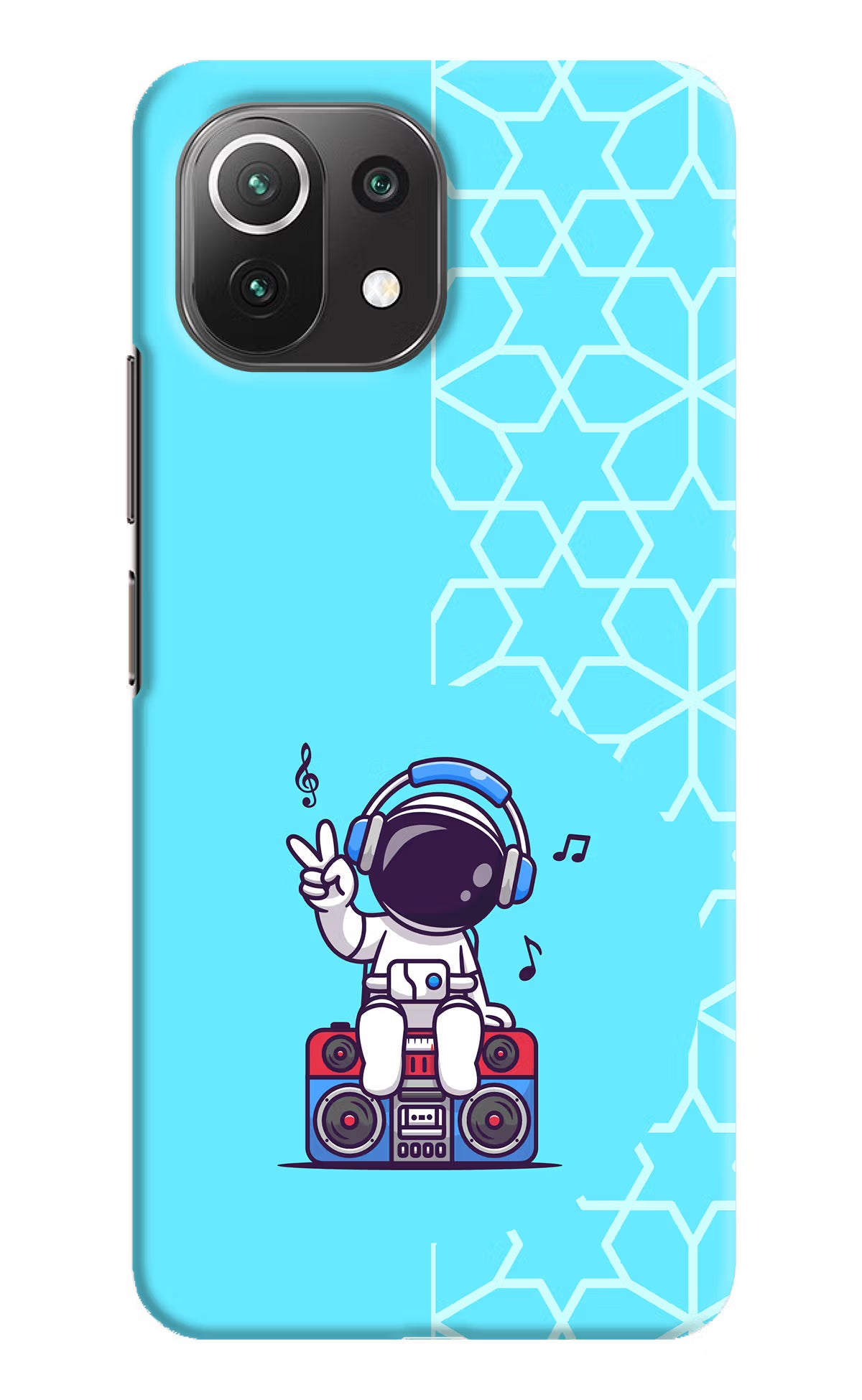 Cute Astronaut Chilling Mi 11 Lite Hard Case Back Cover by Casekaro