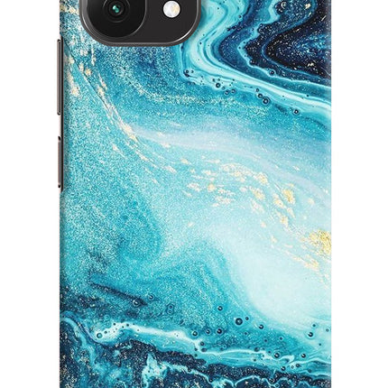 Blue Glitter Marble Mi 11 Lite Hard Case Back Cover by Casekaro