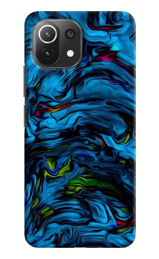 Dark Blue Abstract Mi 11 Lite Hard Case Back Cover by Casekaro