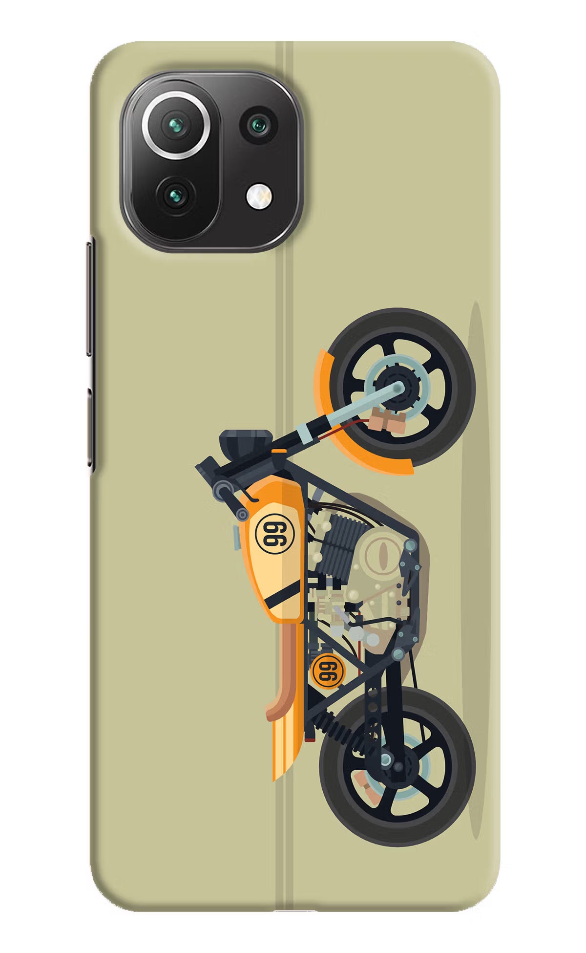 Vertical Speedster Mi 11 Lite Hard Case Back Cover by Casekaro