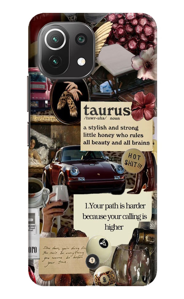 Taurus Zodiac Mi 11 Lite Hard Case Back Cover by Casekaro