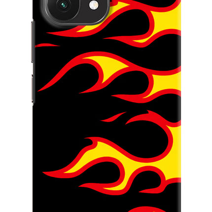 Side Sweep Flames Mi 11 Lite Hard Case Back Cover by Casekaro