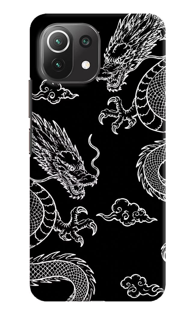 Twin Dragons Mi 11 Lite Hard Case Back Cover by Casekaro
