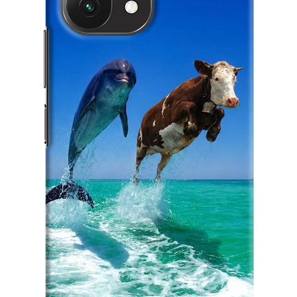 Dolphin vs Cow Mi 11 Lite Hard Case Back Cover by Casekaro