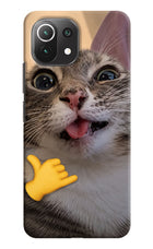 Silly Cat Call Mi 11 Lite Hard Case Back Cover by Casekaro