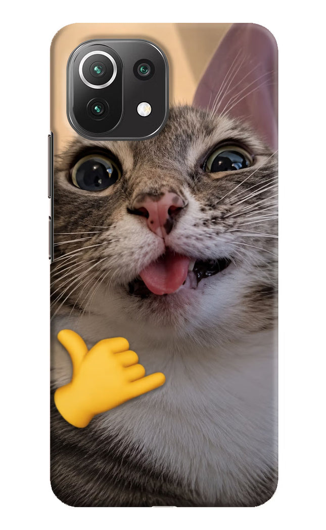 Silly Cat Call Mi 11 Lite Hard Case Back Cover by Casekaro
