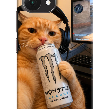 Gamer Cat Energy Mi 11 Lite Hard Case Back Cover by Casekaro