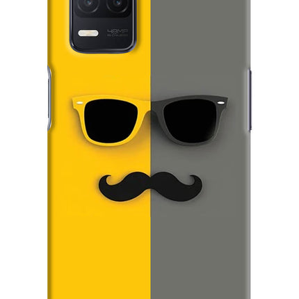 Sunglasses with Mustache Realme 8 5G/8s 5G Hard Case Back Cover by Casekaro