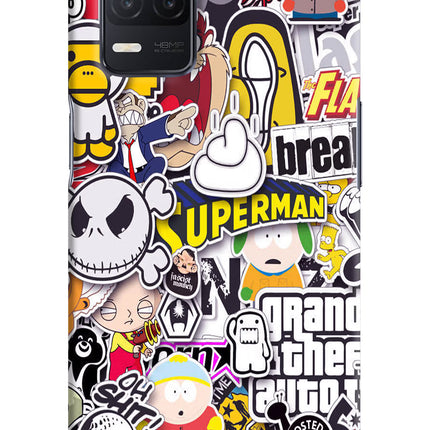 Sticker Bomb Realme 8 5G/8s 5G Hard Case Back Cover by Casekaro