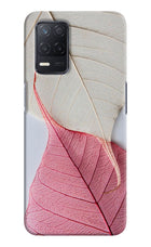 White Pink Leaf Realme 8 5G/8s 5G Hard Case Back Cover by Casekaro