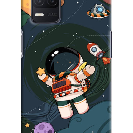 Cartoon Astronaut Realme 8 5G/8s 5G Hard Case Back Cover by Casekaro