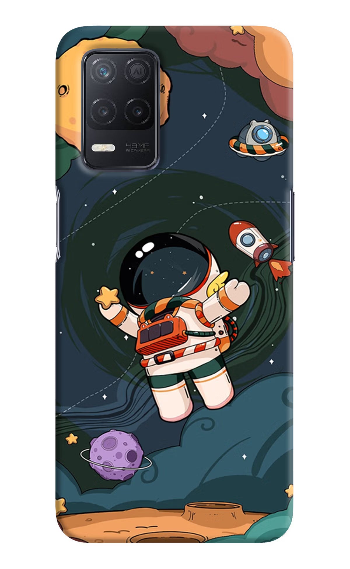 Cartoon Astronaut Realme 8 5G/8s 5G Hard Case Back Cover by Casekaro