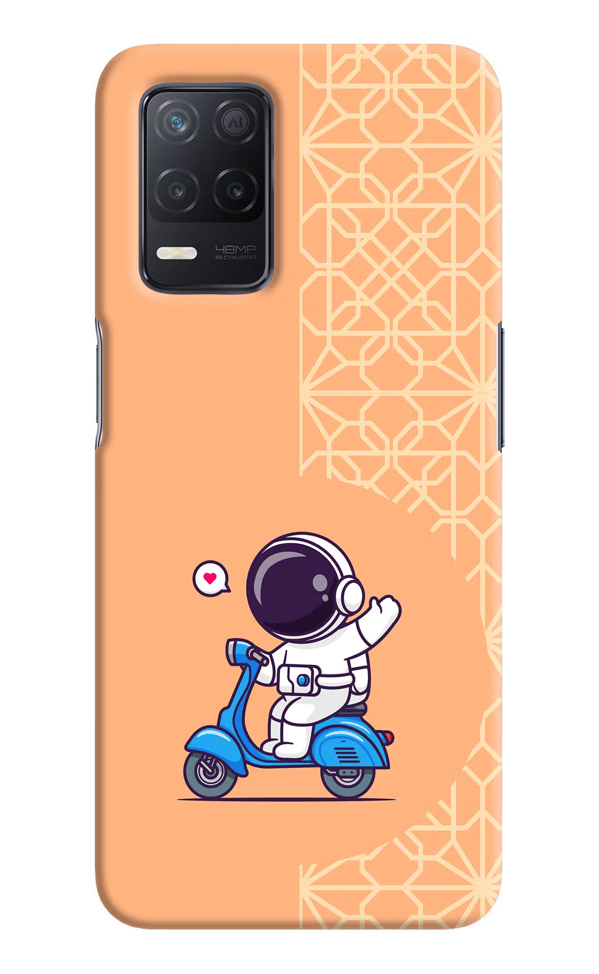 Cute Astronaut Riding Realme 8 5G/8s 5G Hard Case Back Cover by Casekaro
