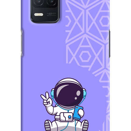 Cute Astronaut Chilling Realme 8 5G/8s 5G Hard Case Back Cover by Casekaro