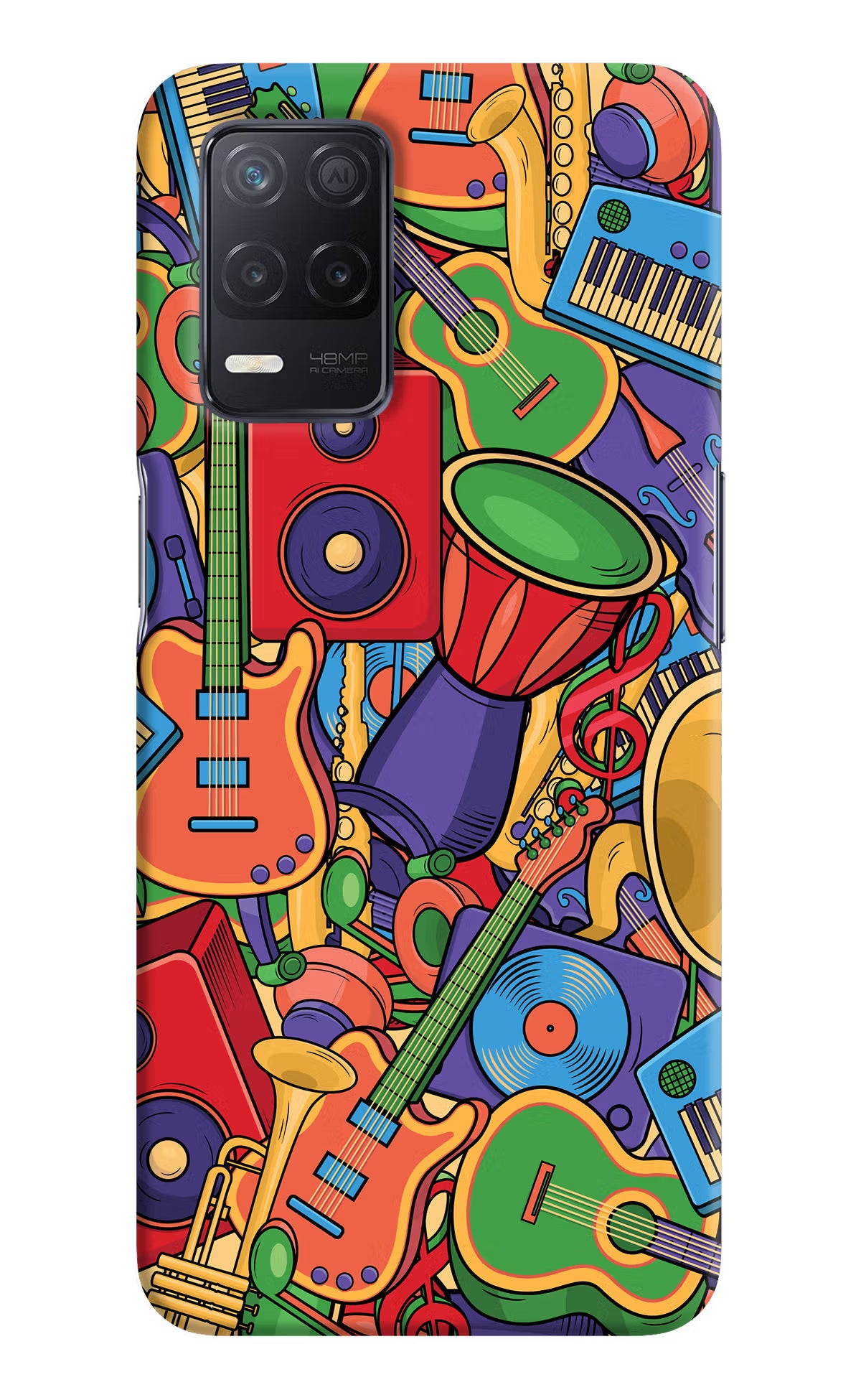 Music Instrument Doodle Realme 8 5G/8s 5G Hard Case Back Cover by Casekaro