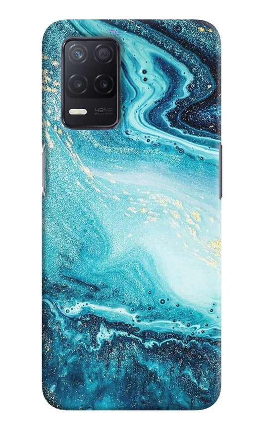 Blue Glitter Marble Realme 8 5G/8s 5G Hard Case Back Cover by Casekaro