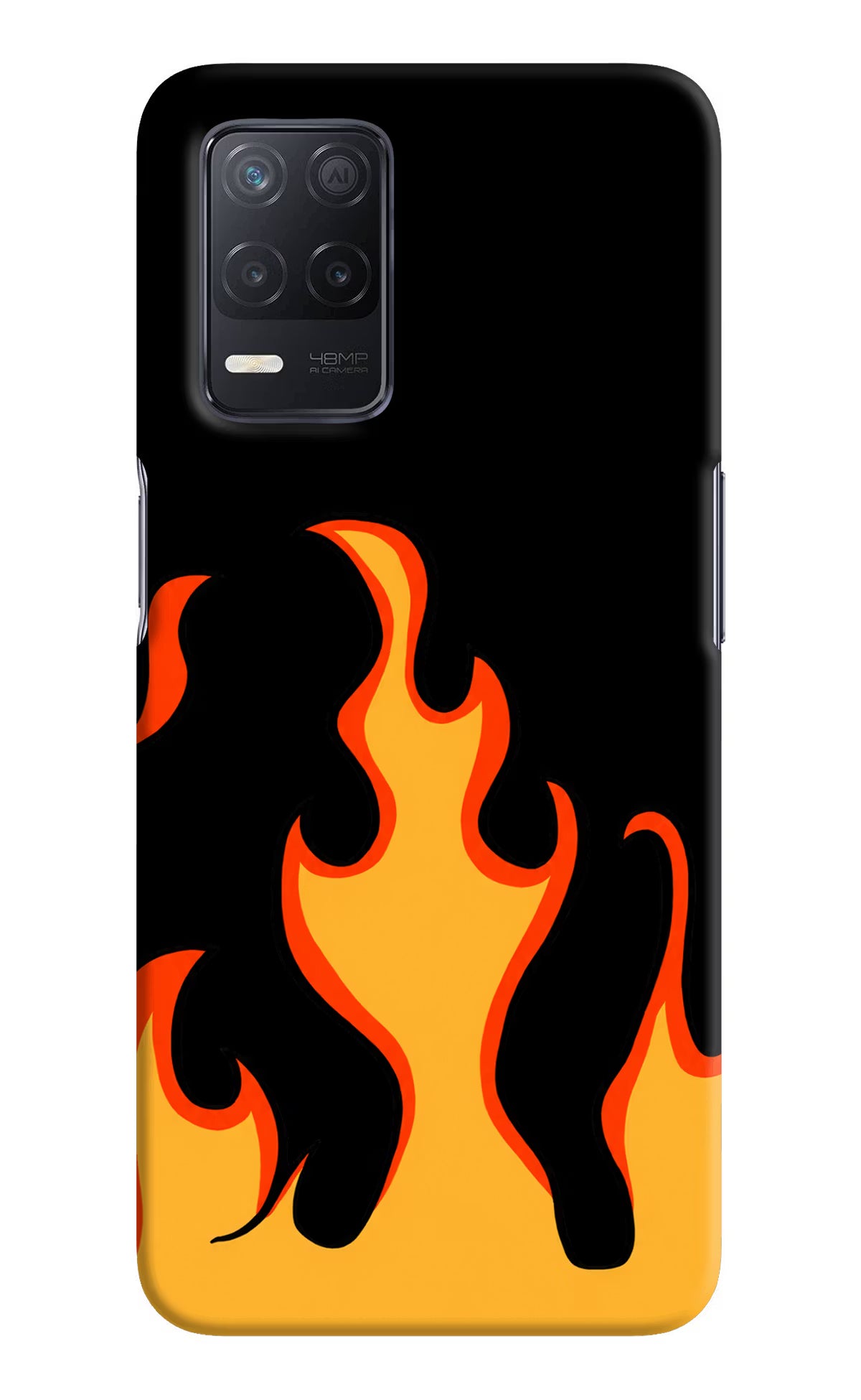 Fired Up – Black Realme 8 5G/8s 5G Hard Case Back Cover by Casekaro
