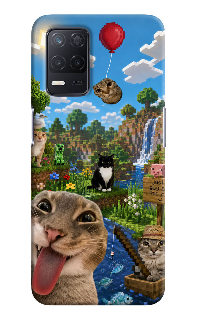 Minecraft Cat Chaos Realme 8 5G/8s 5G Hard Case Back Cover by Casekaro