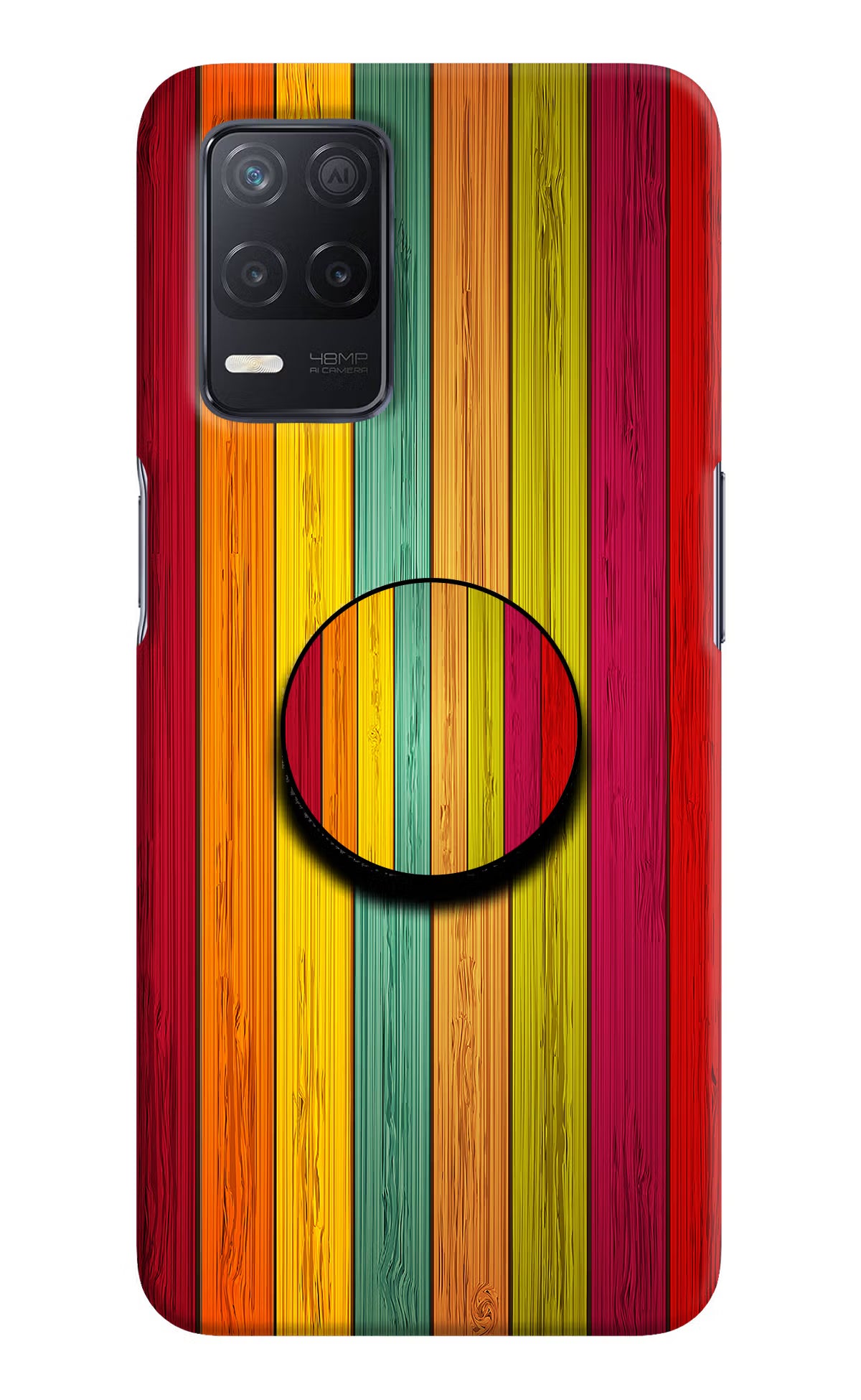 Multicolor Wooden Realme 8 5G/8s 5G Pop Case by Casekaro