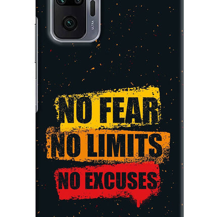 No Fear No Limits No Excuse Redmi Note 10 Pro Max Hard Case Back Cover by Casekaro