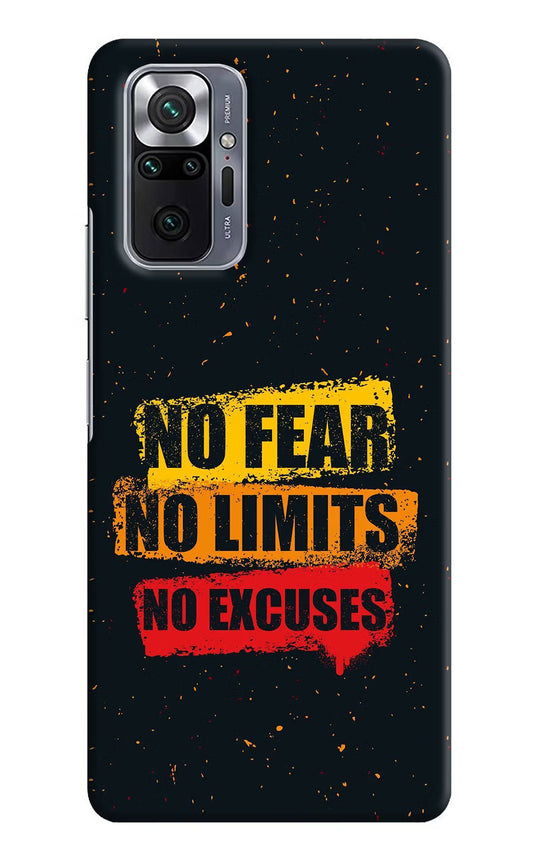 No Fear No Limits No Excuse Redmi Note 10 Pro Max Hard Case Back Cover by Casekaro