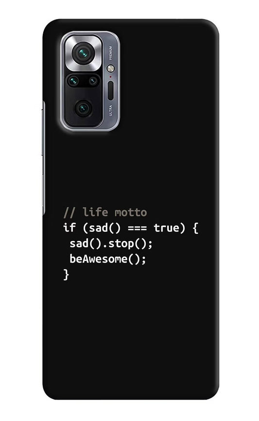 Life Motto Code Redmi Note 10 Pro Max Hard Case Back Cover by Casekaro