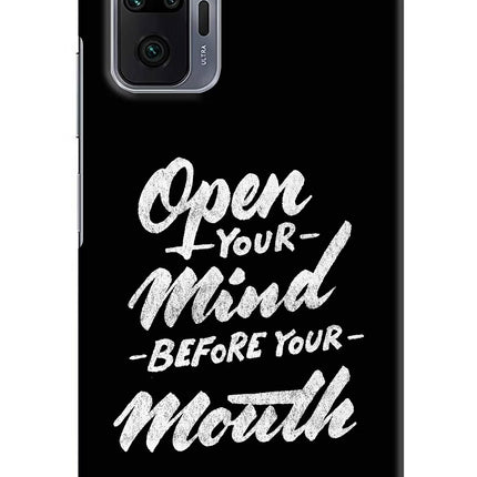 Open Your Mind Before Your Mouth Redmi Note 10 Pro Max Hard Case Back Cover by Casekaro