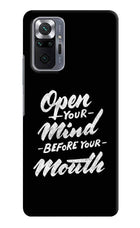 Open Your Mind Before Your Mouth Redmi Note 10 Pro Max Hard Case Back Cover by Casekaro