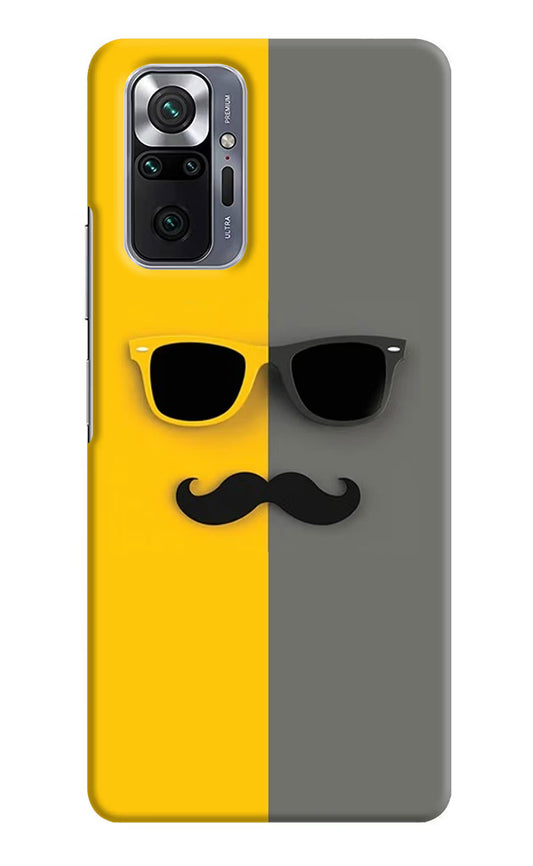 Sunglasses with Mustache Redmi Note 10 Pro Max Hard Case Back Cover by Casekaro