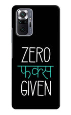 Zero Fucks Given Redmi Note 10 Pro Max Hard Case Back Cover by Casekaro