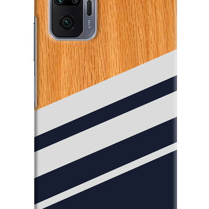 Blue and white wooden Redmi Note 10 Pro Max Hard Case Back Cover by Casekaro