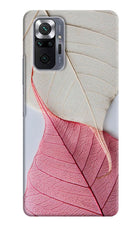 White Pink Leaf Redmi Note 10 Pro Max Hard Case Back Cover by Casekaro