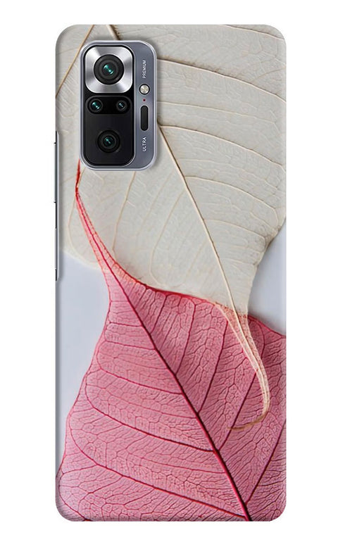 White Pink Leaf Redmi Note 10 Pro Max Back Cover