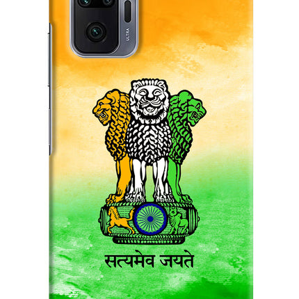 Satyamev Jayate Flag Redmi Note 10 Pro Max Hard Case Back Cover by Casekaro