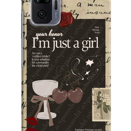 I am just a girl Redmi Note 10 Pro Max Hard Case Back Cover by Casekaro