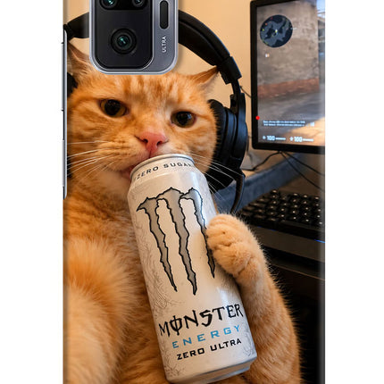 Gamer Cat Energy Redmi Note 10 Pro Max Hard Case Back Cover by Casekaro
