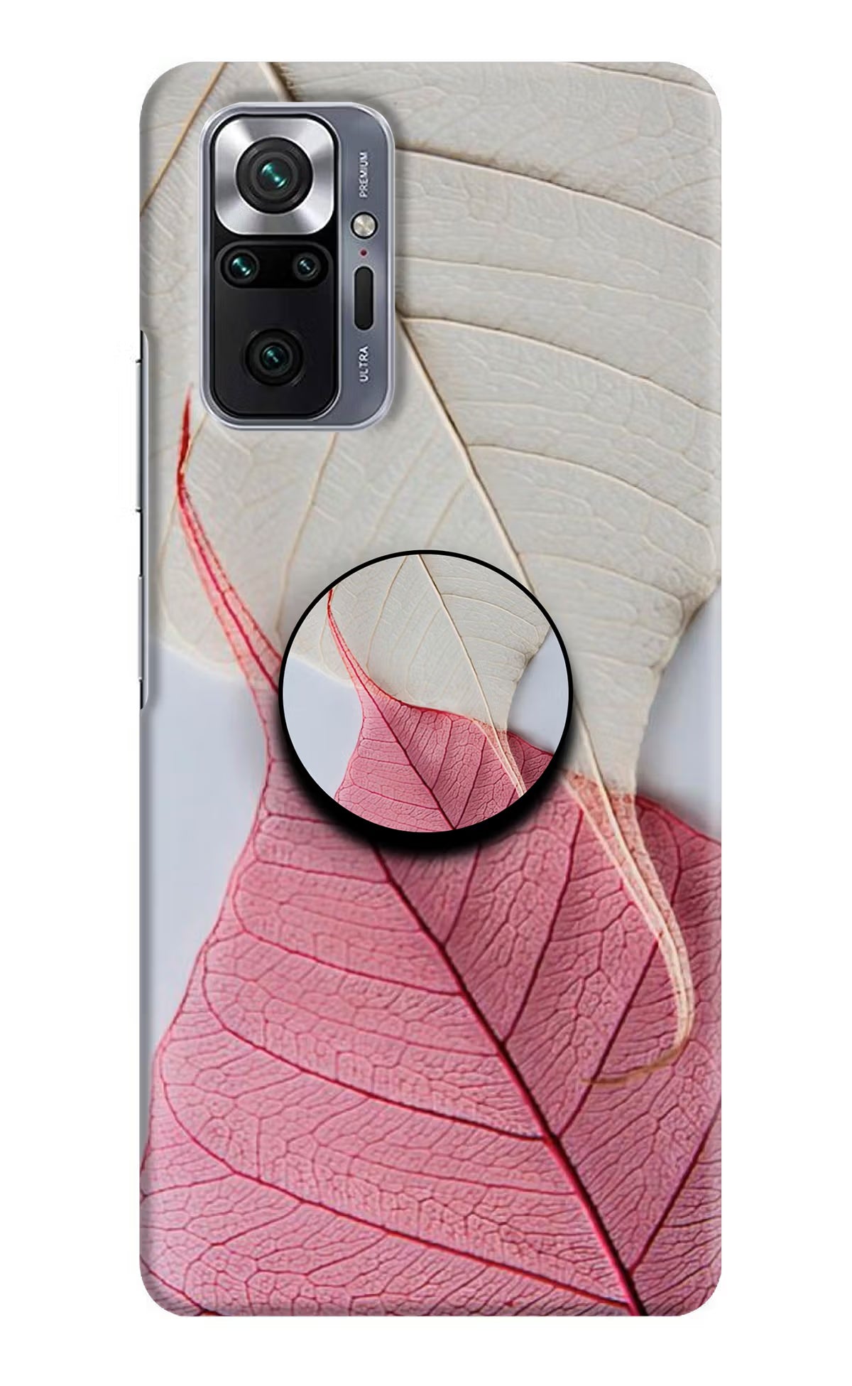 White Pink Leaf Redmi Note 10 Pro Max Pop Case by Casekaro