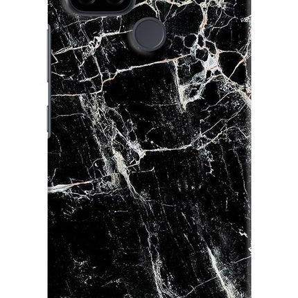 Black Marble Texture Realme C21 Hard Case Back Cover by Casekaro