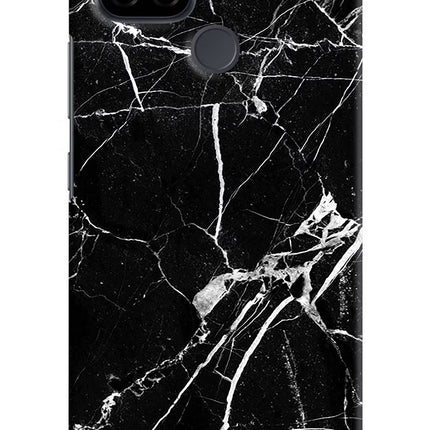 Black Marble Pattern Realme C21 Hard Case Back Cover by Casekaro
