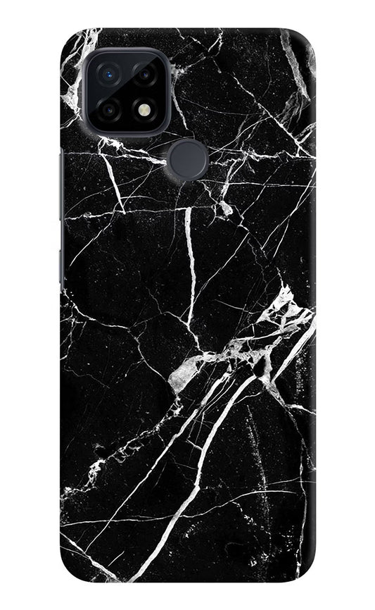 Black Marble Pattern Realme C21 Hard Case Back Cover by Casekaro