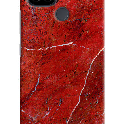 Red Marble Design Realme C21 Hard Case Back Cover by Casekaro