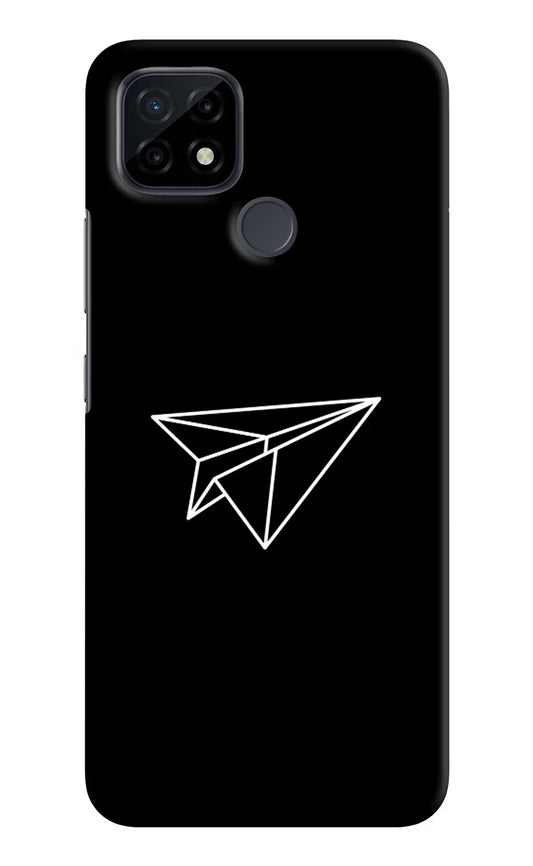 Paper Plane White Realme C21 Hard Case Back Cover by Casekaro