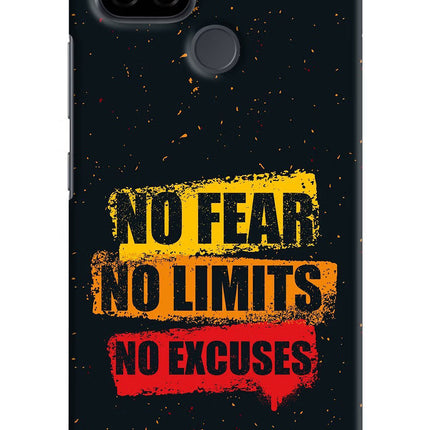 No Fear No Limits No Excuse Realme C21 Hard Case Back Cover by Casekaro