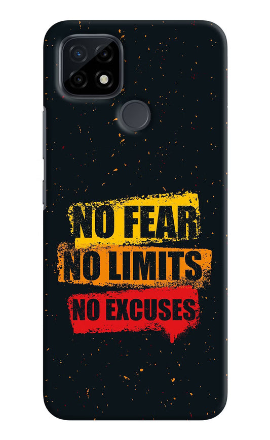 No Fear No Limits No Excuse Realme C21 Hard Case Back Cover by Casekaro
