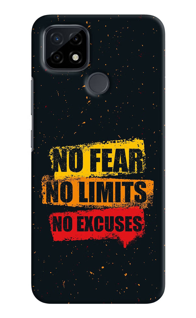 No Fear No Limits No Excuse Realme C21 Hard Case Back Cover by Casekaro