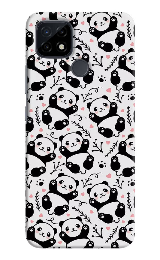 Cute Panda Realme C21 Hard Case Back Cover by Casekaro