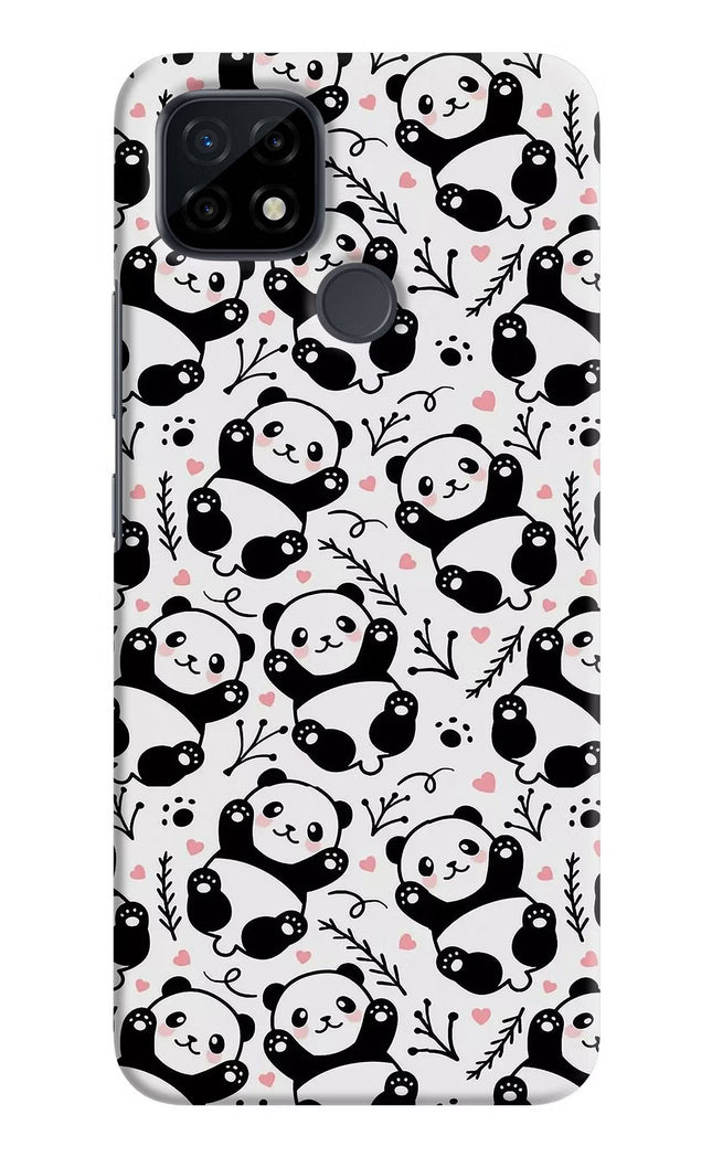 Cute Panda Realme C21 Hard Case Back Cover by Casekaro