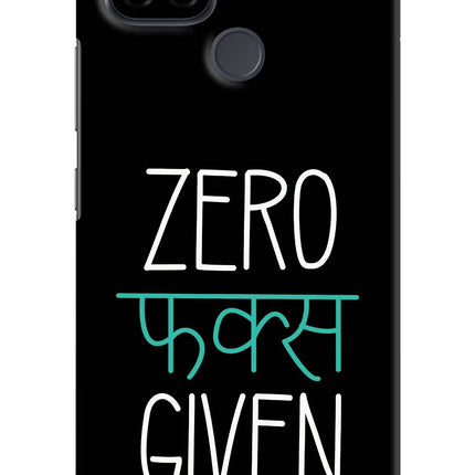 Zero Fucks Given Realme C21 Hard Case Back Cover by Casekaro