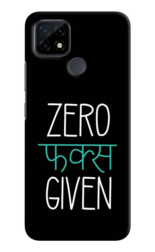 Zero Fucks Given Realme C21 Hard Case Back Cover by Casekaro